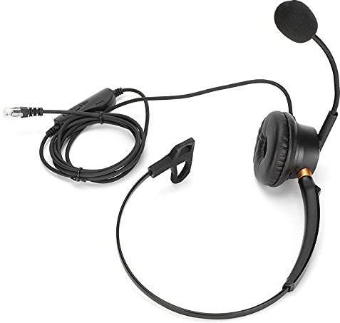 MBGAJTXCB Cuffie telefoniche con microfono e controllo audio, cuffie da ufficio aziendali, scheda testa ruotabile a 330° e braccio oscillante, cuffie per call center con cancellazione del