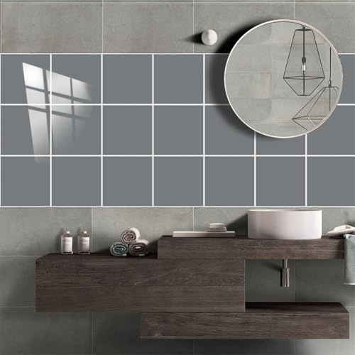 Själv-PVC-kakelklistermärken för väggbeklädnad i kök och badrum, designade för motståndskraft mot fukt och enkel applicering vid renovering (grå)