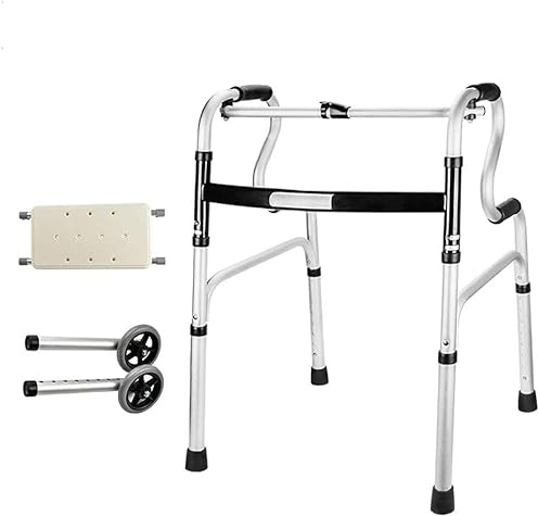 Déambulateur pliable avec siège rembourré – Réglable et léger Aide à la mobilité pour personnes âgées et bariatriques. Dispose de roues tout-terrain et d'un cadre de douche.