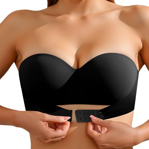 Soutien Gorge sans Bretelles Bandeau Femme SoutienGorge Fermeture Devant Brassière Réglable Bra Anti-Dérapant Élastique Boucle Soutien-Gorge Dos Nu Confort Invisible