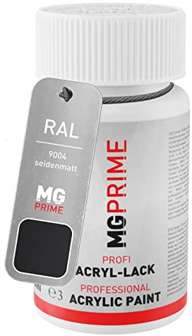 MG PRIME RAL 9004 Noir de sécurité/Signal black mat satiné stylo retouche 50 ml à séchage rapide