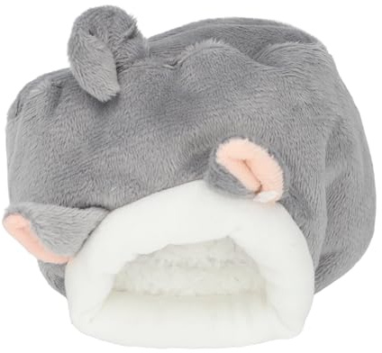 HEEPDD Gabbia per cuccia per animali domestici, inverno cotone caldo casa per criceti caldo letto per piccoli animali scoiattolo per criceto riccio(grigio)