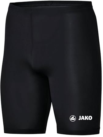 JAKO Unterziehhose Tight Basic 2.0 Kinder Schwarz 128 - Elastische Fahrradhose aus Polyester, Radlerhose Mit Elastischem Bund, Thermohose
