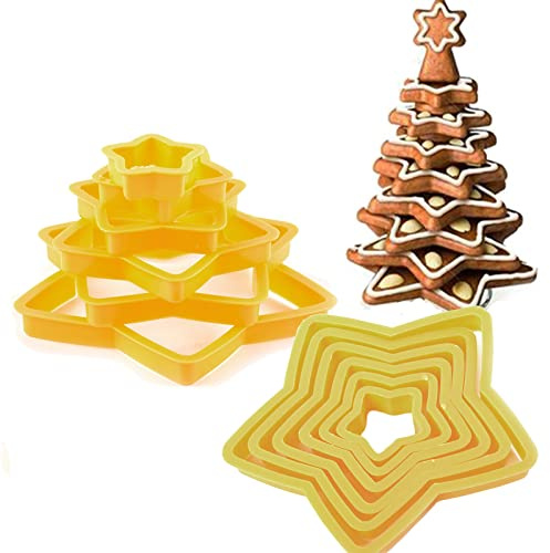 12 Pz Tagliabiscotti a Forma Di Stella, Formine Per Biscotti Natale, Taglierine Del Biscotto, per Decorazioni In Fondente, Decorazioni Di Dolci Di Pasticceria