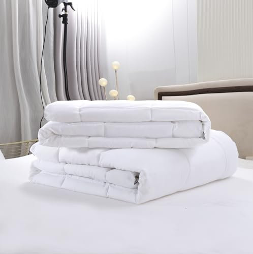 Nora Home Couette 260x240 4 Saisons pour lit 2 Personnes en Fibre 3D avec Traitement Anti-acariens. Set 2 Duvet adaptée pour Le Printemps, Été, l’Automne et l’Hiver. 4 en 1 (125+250=375 g/m²) - Duo