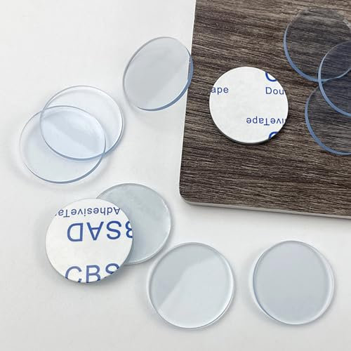 Mrltau 30 stück Transparente Antirutsch Pads, Antirutsch Aufkleber für Tischplatte Rund, Anti Rutsch Unterlage, Anti Rutsch Pads für Esstische, Werkbänke