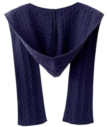 Amagogo Schal mit Kapuze, Kopfbedeckung, lässiges Kopftuch, Kapuzenschal für Damen, Wandern, Herbst, Dunkelblau