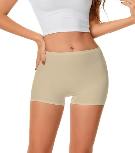 Culotte Courte de Sécurité Shorty Chair Femme Frais Doublure Coton Moulant sans Couture Respirante - 123R2 Nude M