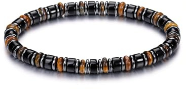 Jovivi Mens Obsidian Hematite Bracelet Men,Mens Jewellery,Men's Healing Crystal Anxiety Beaded Bracelets Natural Stone Bead Bracelets Gifts for Men Him Boyfriend Valentines Birthday