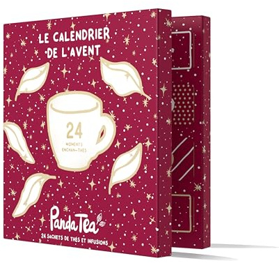 Panda tea – Calendrier de l'Avent 2025 Thés & Infusion Bio – Coffret Cadeau – Assortiment de 24 sachets Mousselines – Calendrier de l’Avent pour Femme & Homme