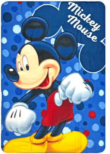 CARTOON Disney Mickey Mouse Children's Blanket 100 x 140 cm Soft Fleece Blanket 100% Polyester 220 GSM Warm and Light Ideal for Nursery Cot or Sofa