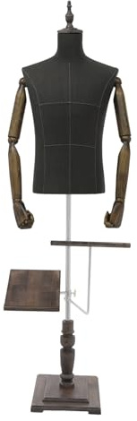 Männliche Kleidung Display Rack, Schaufensterpuppe Männlich Schneiderpuppe, Mann Mannequin Kleiderpuppe Torso Verstellbarer Höhe, Körper für Kleidung Display und Nähen