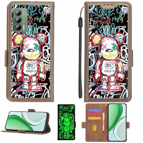 Aroepurt fodral kompatibelt med Cricket Outlast telefonfodral flipskydd [med härdat glas skärmskydd] [RFID-blockering] [ljuseffekt] LPT-MXX