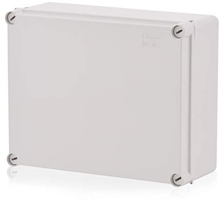Aufputz Installationsgehäuse, Abzweigkasten Kunststoffgehäuse mit Scharnierschraube | 240x190x90mm | IP65 | Verteilerkasten Leergehäuse Industriegehäuse, Abzweigdose, Schaltschrank