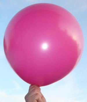 Riesenluftballon - Ø80cm /32inch, Umfang 225cm unbedruckt von Ballonpoint, Ballonfarbe MAGENTA, XXL Riesenluftballon / Jumboballoon Typ R225 -111-00 , Preis inkl. Spezialballonverschluss (Klammer ZRBV8). Hergestellt in der EU