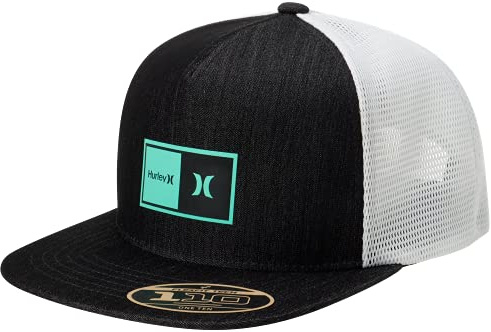 Hurley Mens Caps - Flat Brim Snapback Baseball Cap Standard Trucker Hats for Men, Size One Size, Dark Smoke Grey