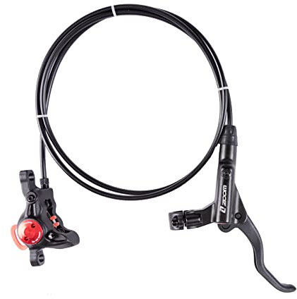 BUCKLOS Zoom MTB Hydraulic Disc Brakes Set, Left Front 800mm Right Rear 1450mm Mountain Bike Hydraulic Brake Aluminum Alloy Levers with Dual Piston Calipers PM/is Adapter