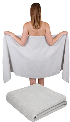 Betz 2 pièces Serviettes à Sauna XXL Berlin 100% Coton 70x200 cm Couleur Gris argenté