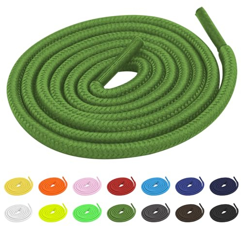 TBOC Runde Schnürsenkel Grün 140 cm 5 mm – Robuste Schuhbänder für Sneaker, Wanderschuhe & Arbeitsschuhe – Strapazierfähige Ersatz Schnürsenkel für Damen Herren Kinder – 2 Paar