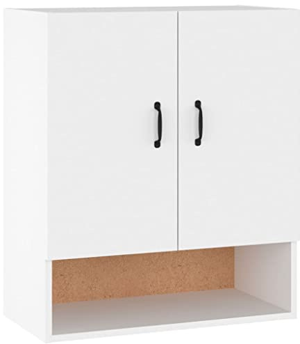 vidaXL Armario de Pared Estante Flotante Almacenaje Salón Sala de Estar Hogar Muebles Decoración Madera Contrachapada Blanco 60x31x70 cm