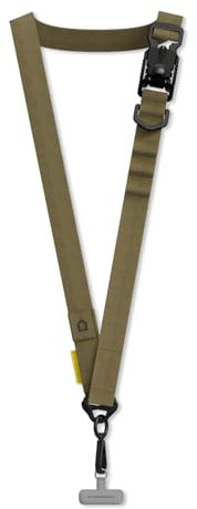 RHINOSHIELD Lanyard Gurtband | Magnetschnalle, verstellbare Länge, zusätzliche Schnallen zum Aufhängen von Zubehör wie Airpods, 25 mm Gurtband für maximalen Komfort (inklusive Adapter) - Beige