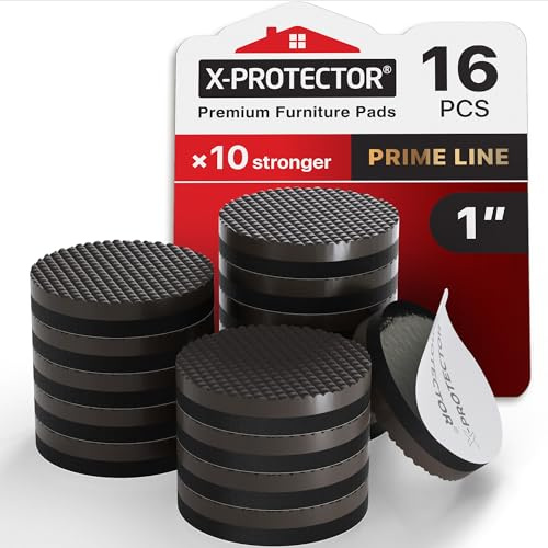 Patin antiderapant X-PROTECTOR - 16 pcs 25 mm Patin Caoutchouc Premium | Patins Antidérapants Autocollants - Patin en Caoutchouc - Anti Dérapent Meuble - Idéal pour la fixation en place!