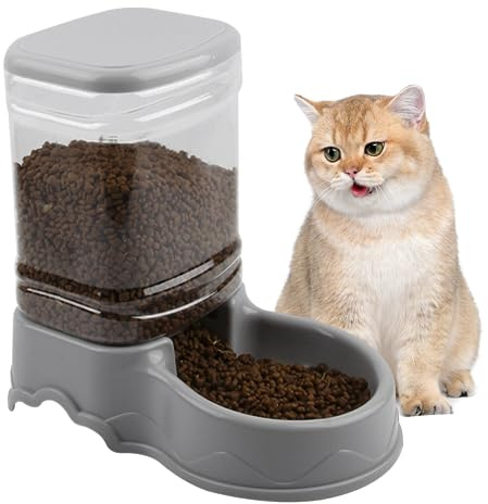SMELEYOU Dispensador automático de comida para gatos, 3,5 L, a prueba de fugas, desmontable, fácil de limpiar, para mascotas pequeñas, medianas y grandes