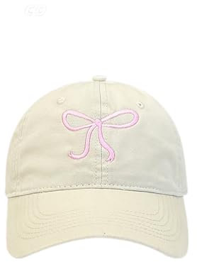 Maxtonser Baseballmütze mit Stickerei und Schleife, für Teenager, Mädchen, Frühling, modisch, koreanischer Sonnenhut für Damen, Outdoor, lässiger Hut, Beige