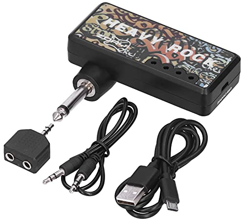 shenruifa Amplificateur de Casque de Basse pour Guitare électrique, avec Adaptateur de Câble Audio, Accessoires de Chargement USB