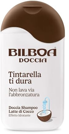 Bilboa Doccia Shampoo Latte di Cocco, Tintarella Ti Dura, Non Lava Via l'Abbronzatura, Effetto idratante, Dermatologicamente testato, 220 ml