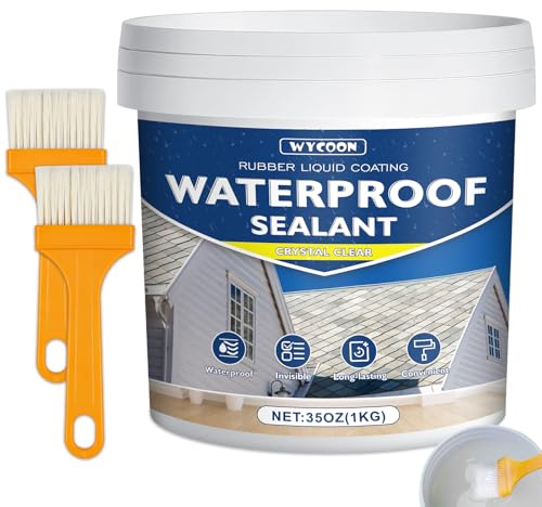 WYCOON Invisible Waterproof Sealant 1KG, Transparent Liquid Sealant for Leak Repair, Waterproof Adhesive Coating for Indoor & Outdoor Use, Roof, Bathroom, Shower