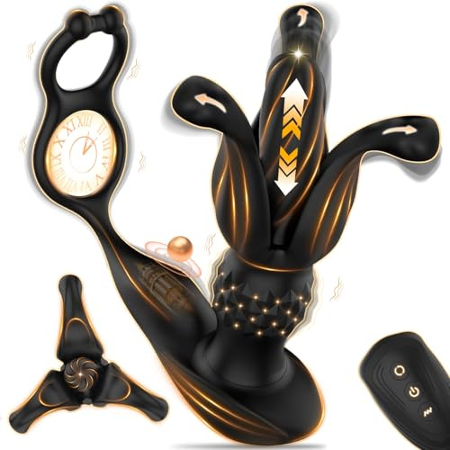 QRRQ Prostata Stimulation Männer, Anal Vibrator 9 Vibrationsmodi x 9 Ausdehnung, Prostata Vibration USB Magnetische Aufladung, IPX6 Wasserdicht, Sex Spielzeug für die Männer