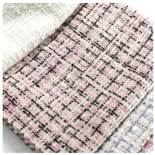 AMateschitz Tessuto tweed fatto a mano Tessuti per cucire Tessuto tweed a quadri a metraggio Tessuto per quilting a quadri Materiali per bricolage Tessuto decorativo Tessuti per cucire Tessuto per