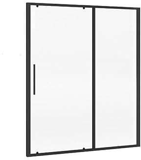 Vente-unique - Porte de douche coulissante noir mat style industriel - 160 x 195 cm - TORONI
