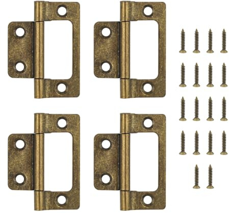 JJWNMLL Lot de 4 charnières de porte en bronze antique - 51 x 25 mm
