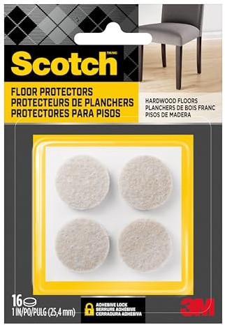 Scotch Brand Felt Pads, by 3M, Round, 1 in. Diameter, Beige, 16/Pack