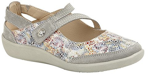 Boulevard Ladies Super Comfy Wide Fit Velcro Casual Shoes (3, Grey/Multi)