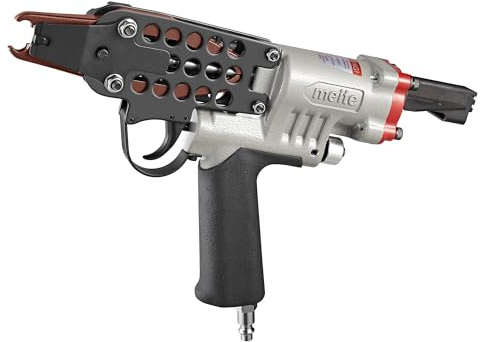 meite SC7E-I2 Pneumatic Hog Ring Gun, 15 Gauge 3/4 Crown Extended Nose Hog Ring Pliers, 8.8 mm Closure, Upgrade Trigger Air C Ring Stapler for Mattress Assembly, Deep Wire Cages