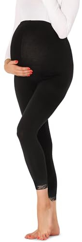 Be Mammy Dams Pregnancy Maternity 7/8 Leggings BE20-262(Svarta Prickar,L)
