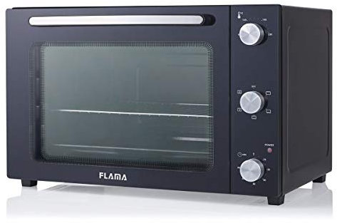 Flama Minihorno de Convección Negro 1548FL, 1800W, Capacidad de 48L, 6 Funciones de Cocción, Función Grill, Revestimiento Antiadherente