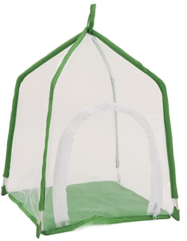 Butterfly Habitat, Folding Monarch Butterfly Enclosure Clear Insect Cage Terrarium with Handle, 11.8 x 11.4 x 16.1in