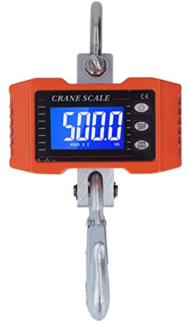 1000kg/2000lb Básculas Colgantes Electrónico, Digital Portable para Maleta o Bolsa de Viaje, Portátil LCD y 2 Ganchos Desmontables, Digital Balanza Electrónica Balanzas Colgantes