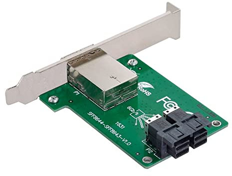 CY Mini SAS HD SFF-8644 auf interne SAS HD SFF-8643 PCBA Buchse Adapter Dual Ports mit Low-Profile-Halterung