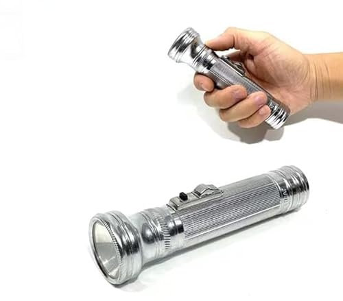 EFARMA Old Fashioned Flashlight,Nostalgic Simple Torch,Vintage Style Simple Outdoor Household Portable Old Style Torch,Torch Gifts,Retro,Simple Outdoor Household Iron two-Section No.2 Bat