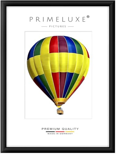 PrimeLuxe Cornice portafoto in legno 31 x 46 cm (dimensioni dell'immagine) in nero opaco | Colore e dimensione selezionabili | Cornice per poster | Puzzle | Foto collage | PRODUZIONE TEDESCA