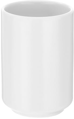 QUARKZMAN Tazas de Té de Cerámica Japonesa 8Oz / 240Ml Color Sólido Simple sin Asa Tazas de Té de Cerámica con Acabado Mate Cilíndricas para Té Matcha Vino Té Blanco Café Bebidas, Blanco