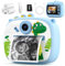 YOZISS Macchina Fotografica Bambini Istantanea, 1080P macchina fotografica istantanea bambini con 3 Rotoli di Carta da Stampa, Regalo per Bambini dai 3 a 14(Dinosauro Blu)