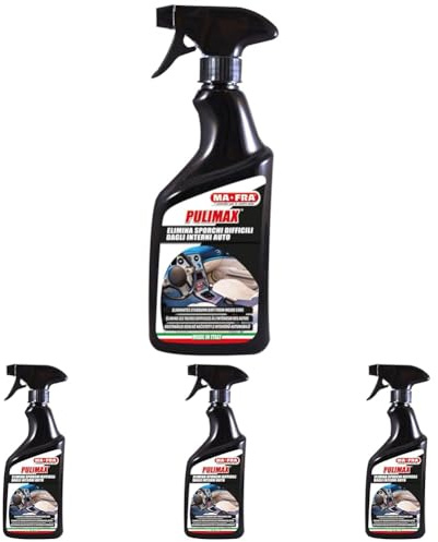 MAFRA, Pulimax, Detergente Per Pulizia Interni, Elimina Sporco Difficile, Neutralizza il Cattivo Odore di Nicotina, Agisce Su Plastica, Tessuto, Skai, Formato da 500 ml (Confezione da 4)