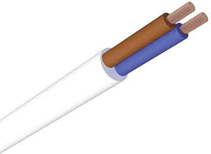 WITTKOWARE H03VV-F 2x0,75mm² PVC Schlauchleitung (Elektroleitung), Mantelfarbe weiß, Kabellänge 50m