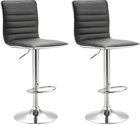 IDIMEX Barhocker Barstuhl Loungehocker Tresenstuhl Tresenhocker Hocker Stuhl ROCA im 2er Pack Kunstleder grau drehbar mit Lehne